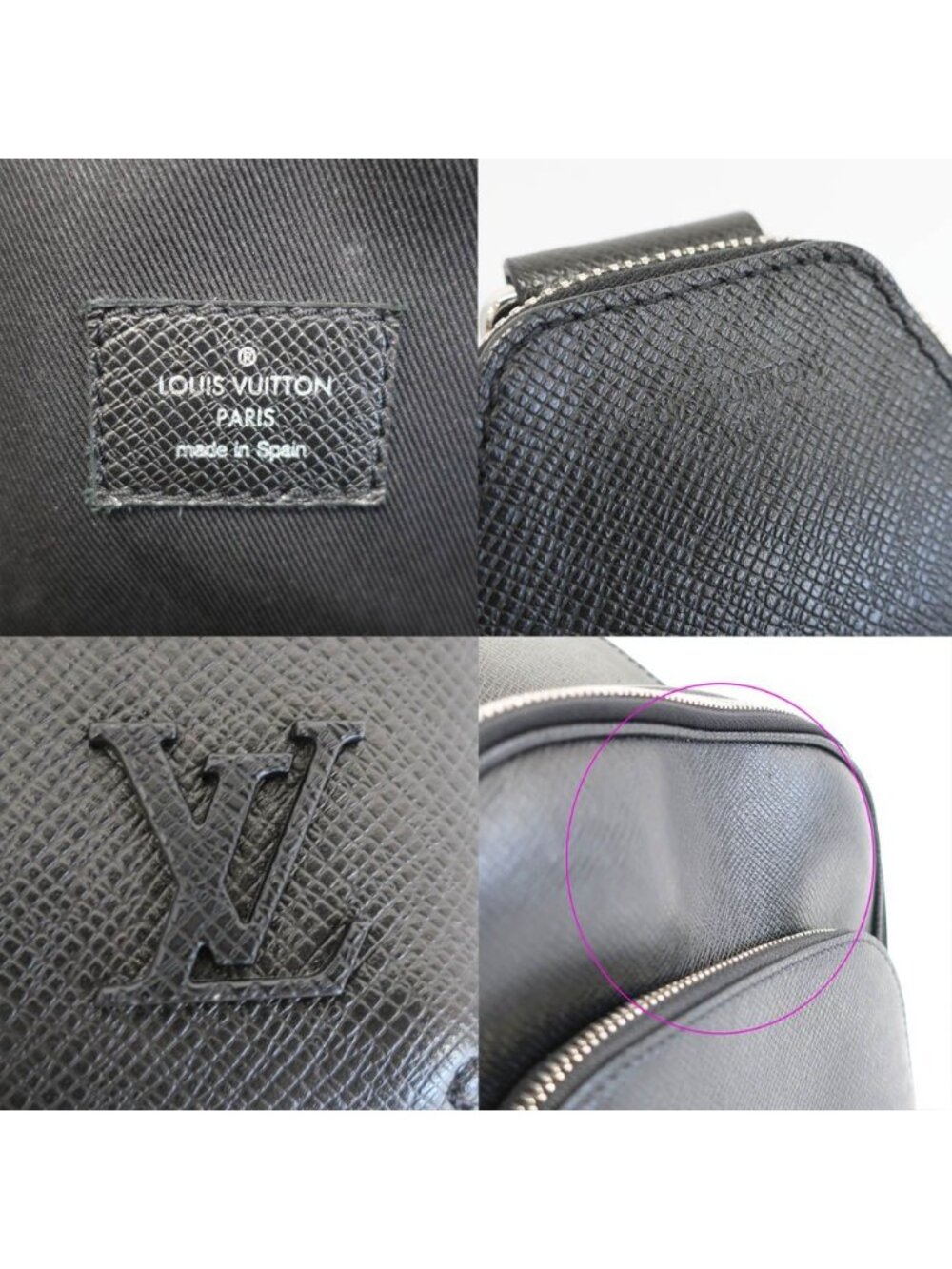 Louis Vuitton Ten Avenue Sling Bag Taiga Leather Black Silver - Picture 8 of 10